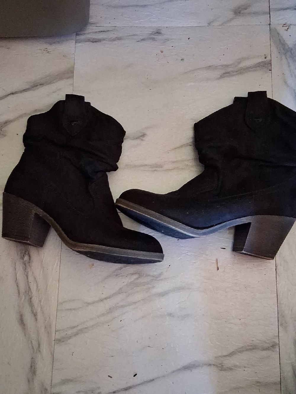 Rocket Dog Black Suede Ankle Booties with Block Heel